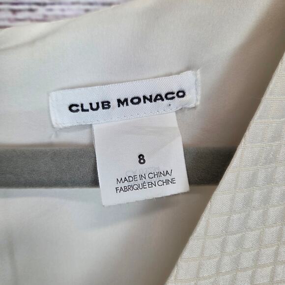 Club Monaco Cream Dress 8 Asymmetric Ruffle Hem Coquette Ethereal Fairy Whimsy - Picture 4 of 16